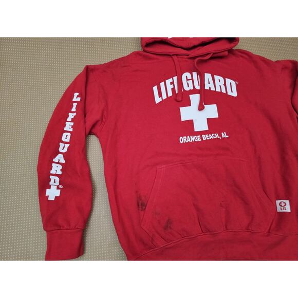 Officially Licensed Lifeguard Hoodie . St. Augustine Beach Sz XL. Red With Logos - Picture 2 of 12